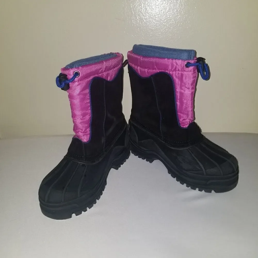 Sporto Kids Black and Pink Rain & Snow Boots
